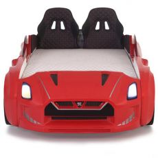 Дитяче ліжко машина GTR Red 190х90 см з підсвіткою, музикою, шкіряний салон, пультом
